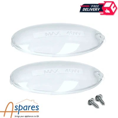 2X Faber Cooker Hood Extractor Fan Bulb Lamp Light Oval Lens Covers Eq 4145150
