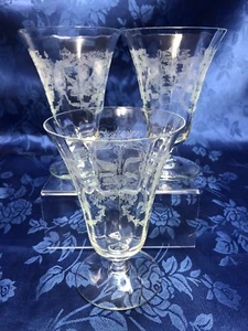 Atemberaubendes 3er Set Fostoria Elegante Kristall Eistee Gläser Urnen & Girlanden - Bild 1 von 4