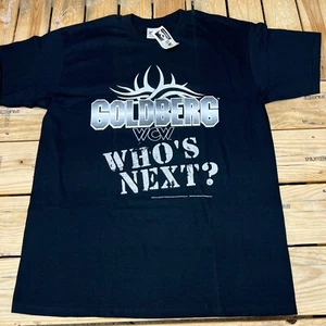 Vtg 1998 Old New Deadstock WCW Goldberg Who's Next Black Graphic T-Shirt Men's - Picture 1 of 16