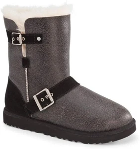 UGG® AUSTRALIA DYLYN STIVALI IN PELLE STILE BOMBER UK 7,5 EUR 40 USA 9 RRP £ 195 - Foto 1 di 24