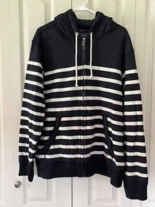 American Eagle Mens Hooded Striped Full Zip Sweatshirt Jacket Sz XL/TG - Picture 1 of 9
