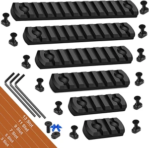 Single Picatinny Rail Set 3 5 7 9 11 13 Slots with 13 T-Nuts & Screws, 3 Allen W - Picture 1 of 6
