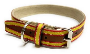 Collar Cuero España | Collar Perros | Collar piel Mascotas | Collar Banderas - Picture 1 of 21