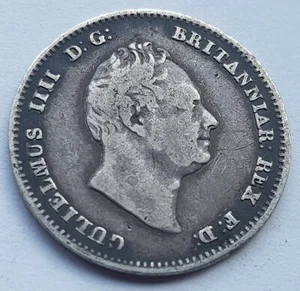 *Scarce* 1835 William IIII Three Pence Silver Coin - Picture 1 of 4