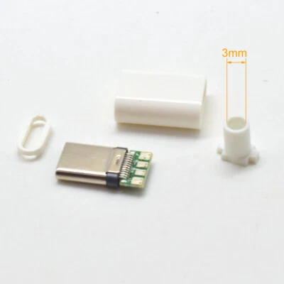 1set White USB 3.1 Type C USB C Male Plug DIY Connector Solder Housing Cover - Image 1 of 4
