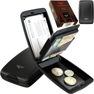 Tru Virtu Card Case Credit Card Wallet Purse Aluminum RFID Black - Picture 1 of 14