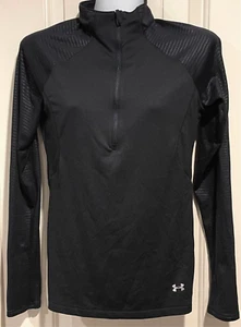 Under Armour Heat Gear Black Poly 1/4 Zip Jacket - Women's Medium Semi-Fitted - Picture 1 of 2