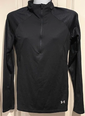 Under Armour Heat Gear Black Poly 1/4 Zip Jacket - Women's Medium Semi-Fitted - Image 1 of 2