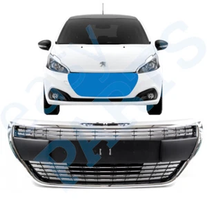 Peugeot 208 2015-2019 Allure Grille calandre centrale Chromée / Complète - Imagen 1 de 4