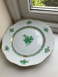 Herend Chinese Bouquet basket weave Green/Gold soup bowl 23.5cm and one salad... - Picture 1 of 2
