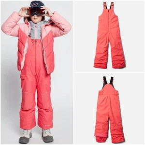 Columbia Snowslope II Girls Waterproof Snow Bib Pants Geranium Size L 14-16 NEW - Picture 1 of 17