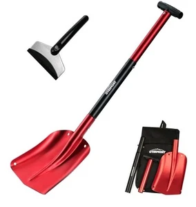 Portable Snow Shovel with Ice Scraper Premium Collapsible Tool Extendable Handle - Picture 1 of 5