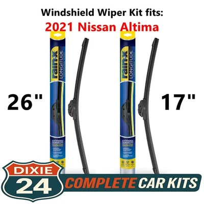 Rain-X Longitude Windshield Wiper Kit fits: 2021 Nissan Altima (26" & 17") Foto 1 de 4