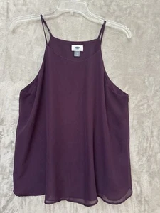 Top Old Navy para mujer talla grande rojo cuello alto doble capa sin mangas ligero - Imagen 1 de 9