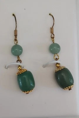 Pendientes de gancho colgantes aventurina tono dorado 2 pulgadas Largo Foto 1 de 4