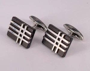 Vintage Henkel & Grossé Manschettenknöpfe, Rhodiniert (AT 313) - Picture 1 of 4