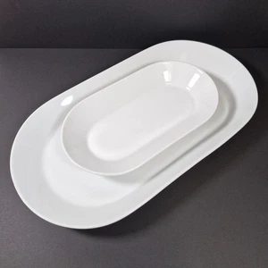 IKEA 365+ Serving Plate Tray White Oval Set Of 2 Dessert Snack Dish 21986 - Picture 1 of 6