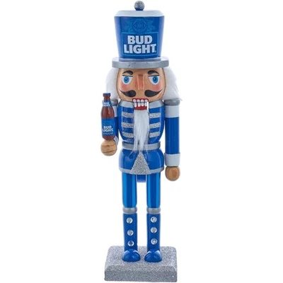 Cascanueces de Navidad de madera Kurt Adler, Budweiser Bud Light, 10" Foto 1 de 4