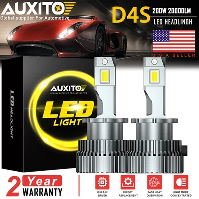 2x 6500K 200W LED Headlight Bulb D2S D2R D4S D4R Conversion Kit HID Xenon White - Image 1 of 4
