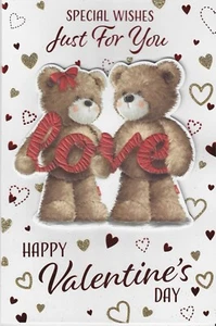 SPECIAL WISHES JUST FOR YOU VALENTINE'S DAY CARD 9 X 6 INCHES - Picture 1 of 2