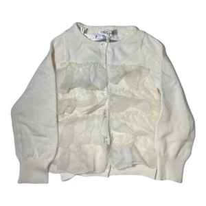Nellystella Kids Girls Cream Cardigan Pretty Ruffle Age 2-6 Years Size New UK - Picture 1 of 2