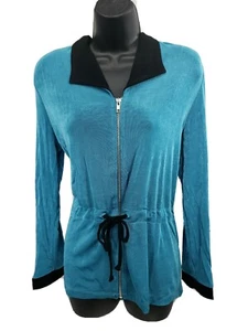 Slinky Brand Size M Teal Zippered Jacket Lot P3 - Picture 1 of 8
