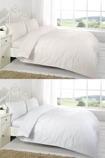 100% Egyptian Cotton Duvet Quilt Cover 200 Thread Cream & White Hotel Bedding