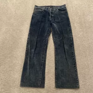 Vintage French Connection Jeans Men 34 Blue Denim Velour Button Fly 90s Straight - Picture 1 of 17
