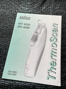 Braun IRT 4520 IRT 4020 ThermoScan Type 6022 6023 Thermometer Manual ONLY - Picture 1 of 3