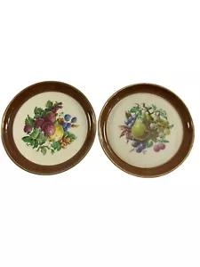 Vintage Hyalyn Porcelain Fruit Plates 8" Strawberries Blueberries Pear Grapes - Picture 1 of 8