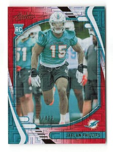 2021  Panini Absolute Jaelan Phillips  #154 Red Squares RC /499 Miami Dolphins
