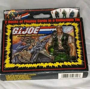 GI Joe 2 Decks Playing Cards in Collectible Tin (New) Hasbro Bicycle Vintage - Picture 1 of 12