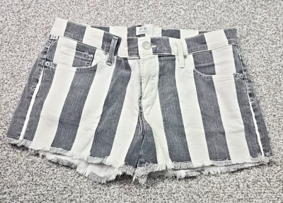 Citizens Of Humanity Shorts Womans 28 Black White Striped Denim Casual Beach - Image 1 of 4