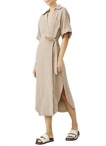 NEW Ginger & Smart Acacia Hemp/Linen Wrap Dress In Oak Colour Size 16 BNWT - Picture 1 of 16