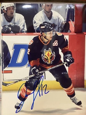 Foto autografiada firmada por Calgary Flames Jarome Originla 11x14 con certificado de autenticidad HOF Foto 1 de 2