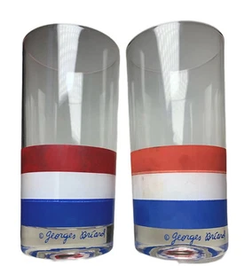 George Briard Patriotic Red White & Blue Stripe 12oz. Drinking Glass (lot of 2) - Picture 1 of 4