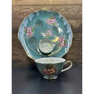 Vtg Royal Halsey Very Fine China Tennis Snack Tea Cup & Saucer Set Made in Japan - Picture 1 of 14