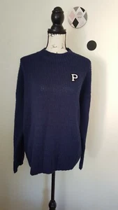 Victoria’s Secret Pink Navy Blue Boyfriend Sweater Logo Size S - Picture 1 of 6