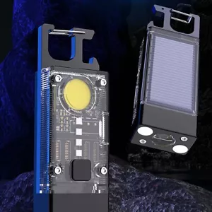 Nuevo Mini Linterna LED Solar Llavero Antorcha USB Carga COB Luz de Emergencia - Imagen 1 de 17