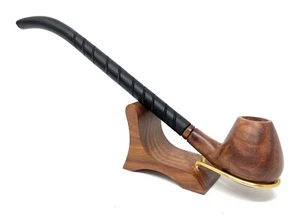 10' Churchwarden Hobbit Gandalf gebogener Stiel Tabakpfeife + Pfeifenständer handgeschnitzt - Bild 1 von 6