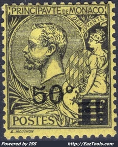 MONACO PRINCE ALBERT IER N° 53 NEUF * AVEC CHARNIERE - Picture 1 of 2