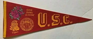 USC TROJANS ROSE BOWL 1950'S VINTAGE COLLEGE FOOTBALL PENNANT NEAR MINT - Picture 1 of 1