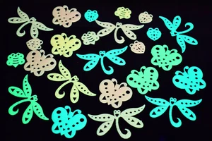 DirectGlow 24 Piece Glow in the Dark Multicolor Butterflies & Bugs Wall Decor - Picture 1 of 4