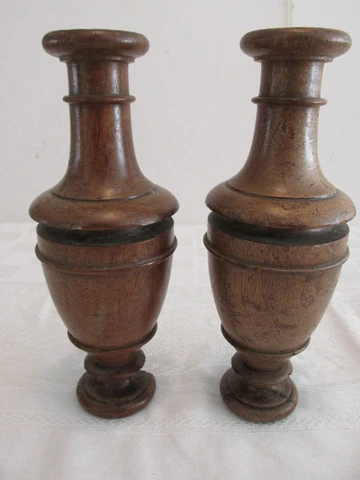Pr Architectural 10" Columns Antique Walnut Urn Form Balusters Posts Pillars #5 Cover
