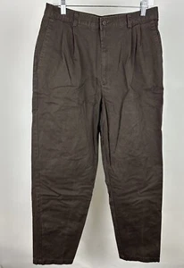 Pantalones DOCKERS Caqui Vintage Años 90 MUJER 30x31 REALMENTE Desteñidos Marrón Chocolate Pliegues - Imagen 1 de 12