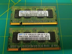 Samsung 1GB (2x 512mb) 2Rx 16 PC2-5300S-555-12-A3 M470T6554EZ3-CE6 0813 RAM - Picture 1 of 1