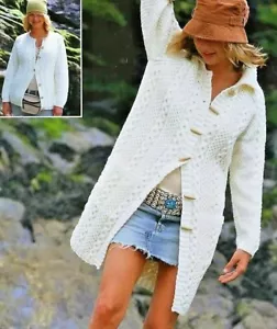 0298 Ladies Coat Aran 32-54" - Vintage Knitting Pattern Reprint - Picture 1 of 2