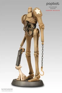 SIDESHOW EXCLUSIVE AP POPBOT and KITTY 15" Tall POLYSTONE STATUE By Ashley Wood - Picture 1 of 10