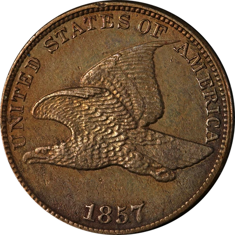 1857 Flying Eagle Cent Choice AU/BU Great Eye Appeal Strong Strike Cover