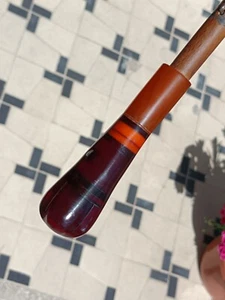 VINTAGE Cherry Amber Bakelite Parasol Umbrella Handle - Picture 1 of 12